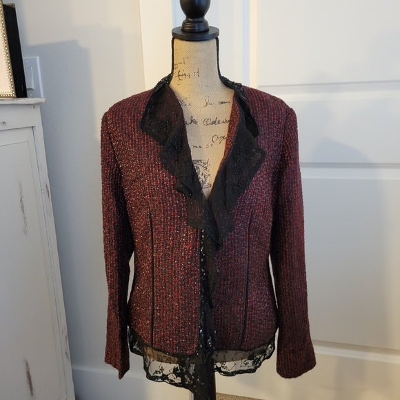 Chico's Jackets & Blazers - CHICO'S SZ.1  BEADED TWEED BLAZER/JACKET (Gently Used)